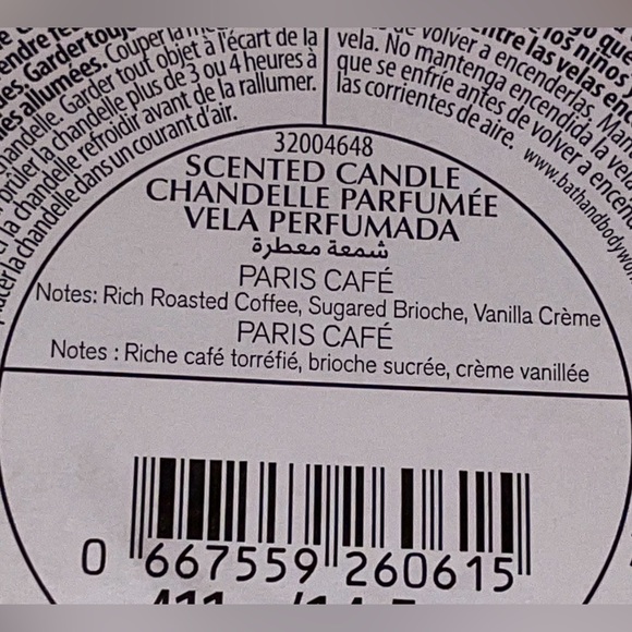 Bath & Body Works Paris Cafe Scented Candle 3 Wick Discontinued New - Picture 5 of 5